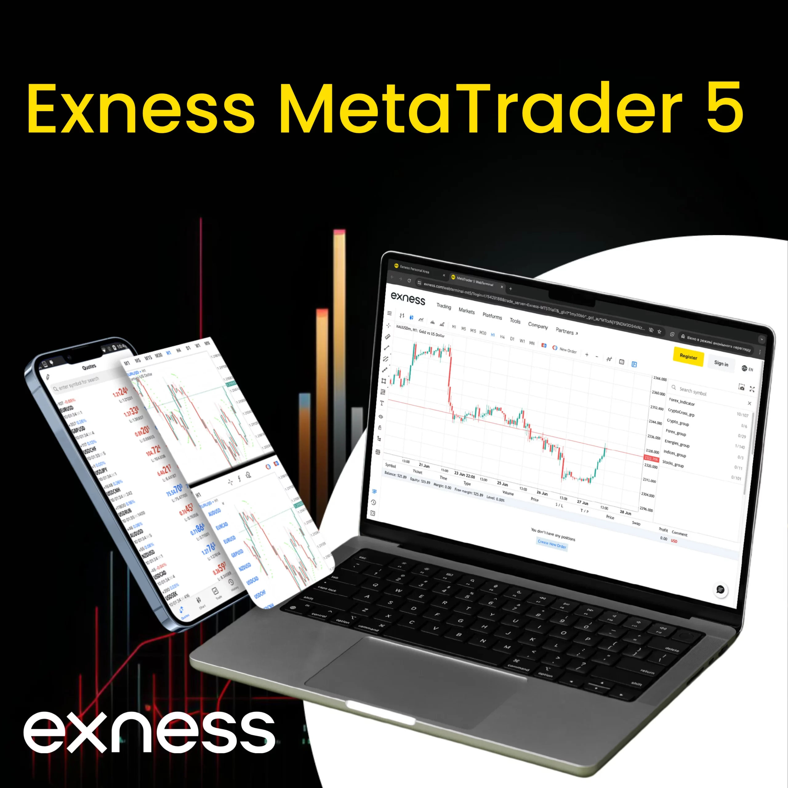 Exness MT5 مختلف پلیٹ فارمز پر