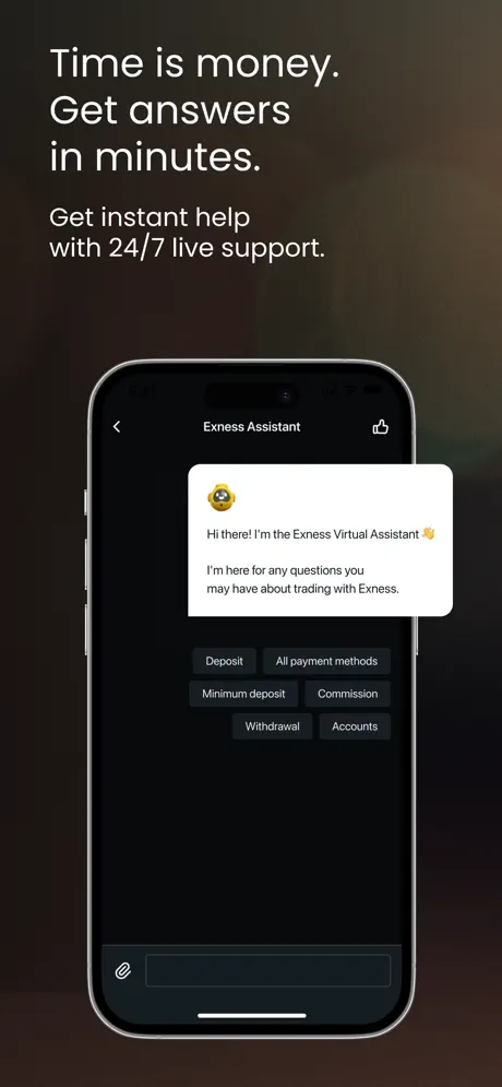 Aplicación Exness en iOS