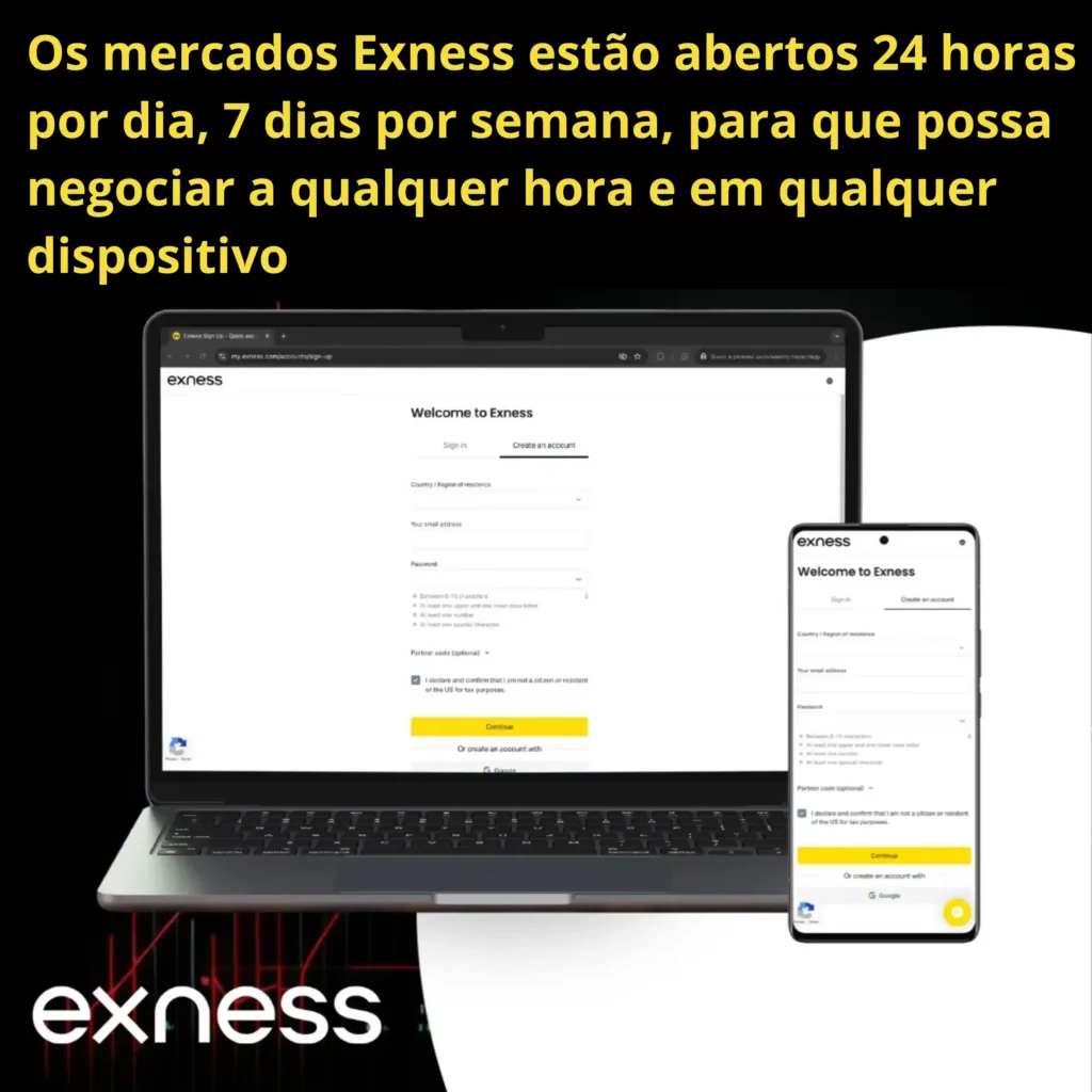 Iniciar sessão na plataforma de negociação Exness