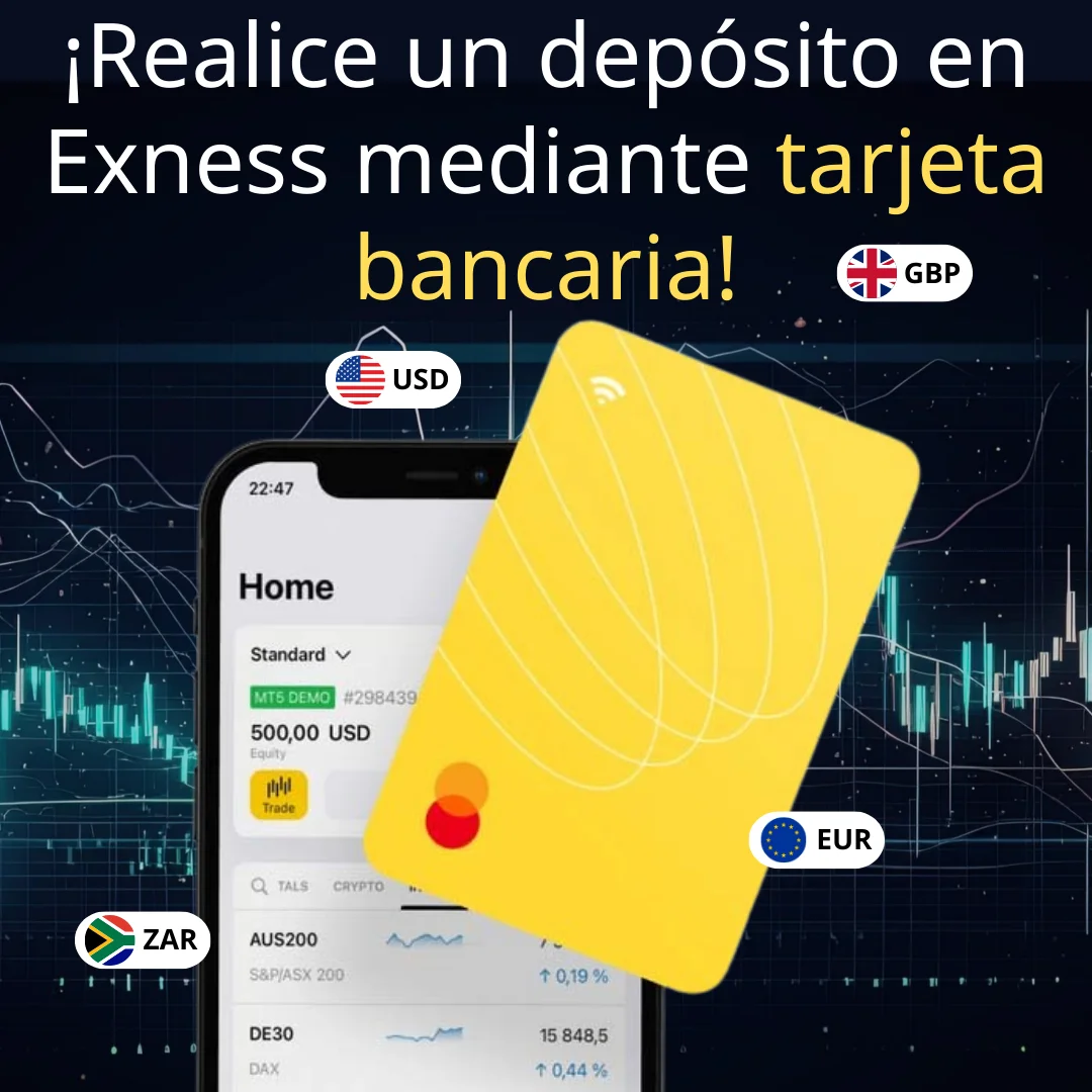 Método de depósito con tarjeta Visa/Mastercard de Exness