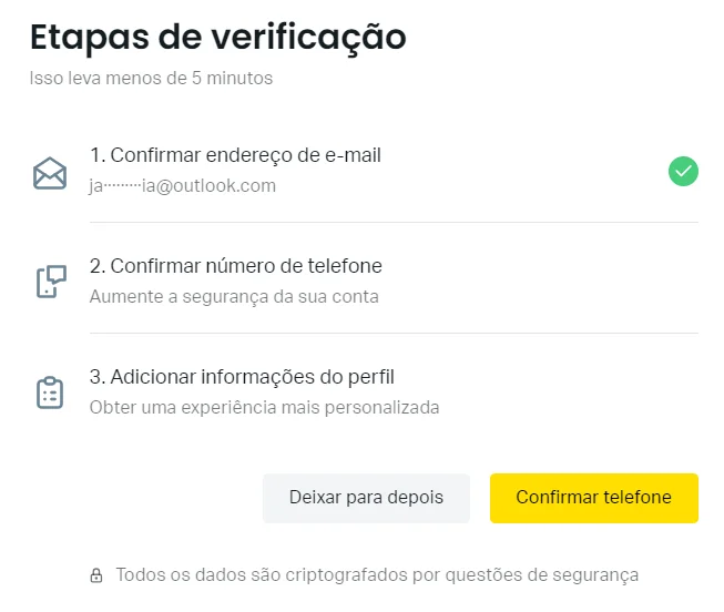 Processo de verificação de conta Exness