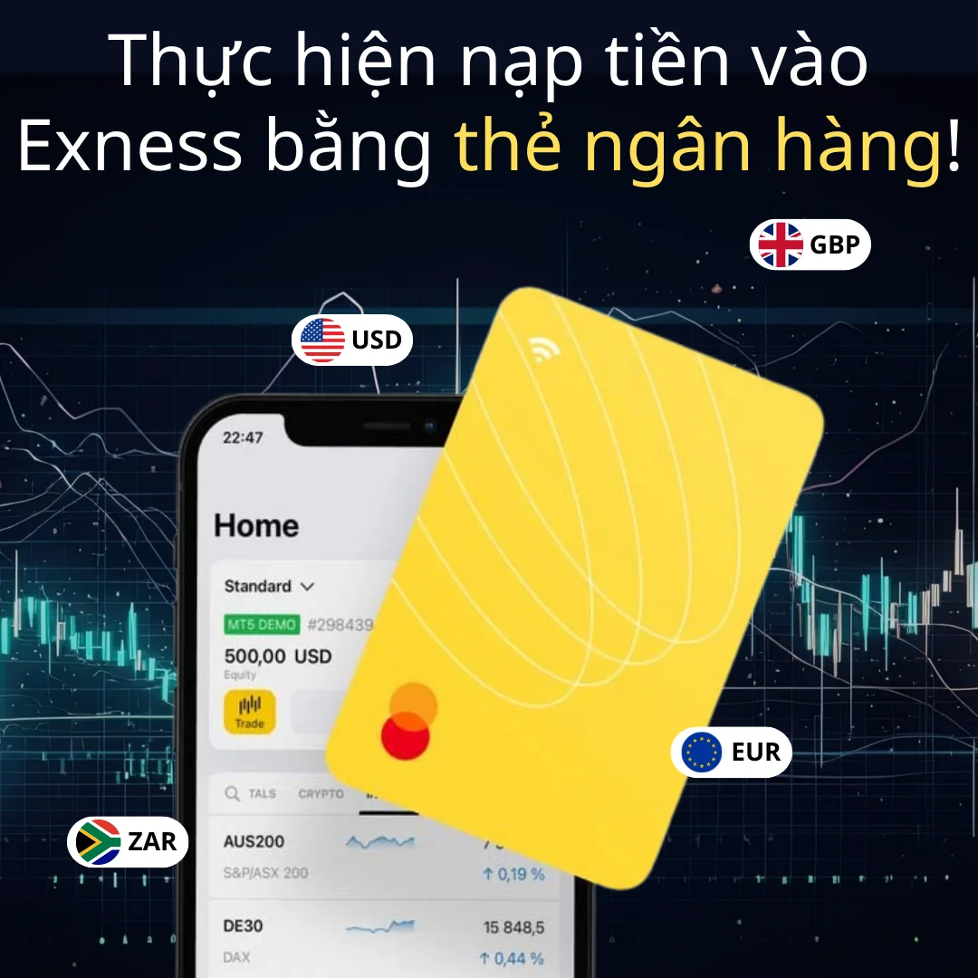 Phương thức nạp tiền bằng thẻ Visa/Mastercard của Exness