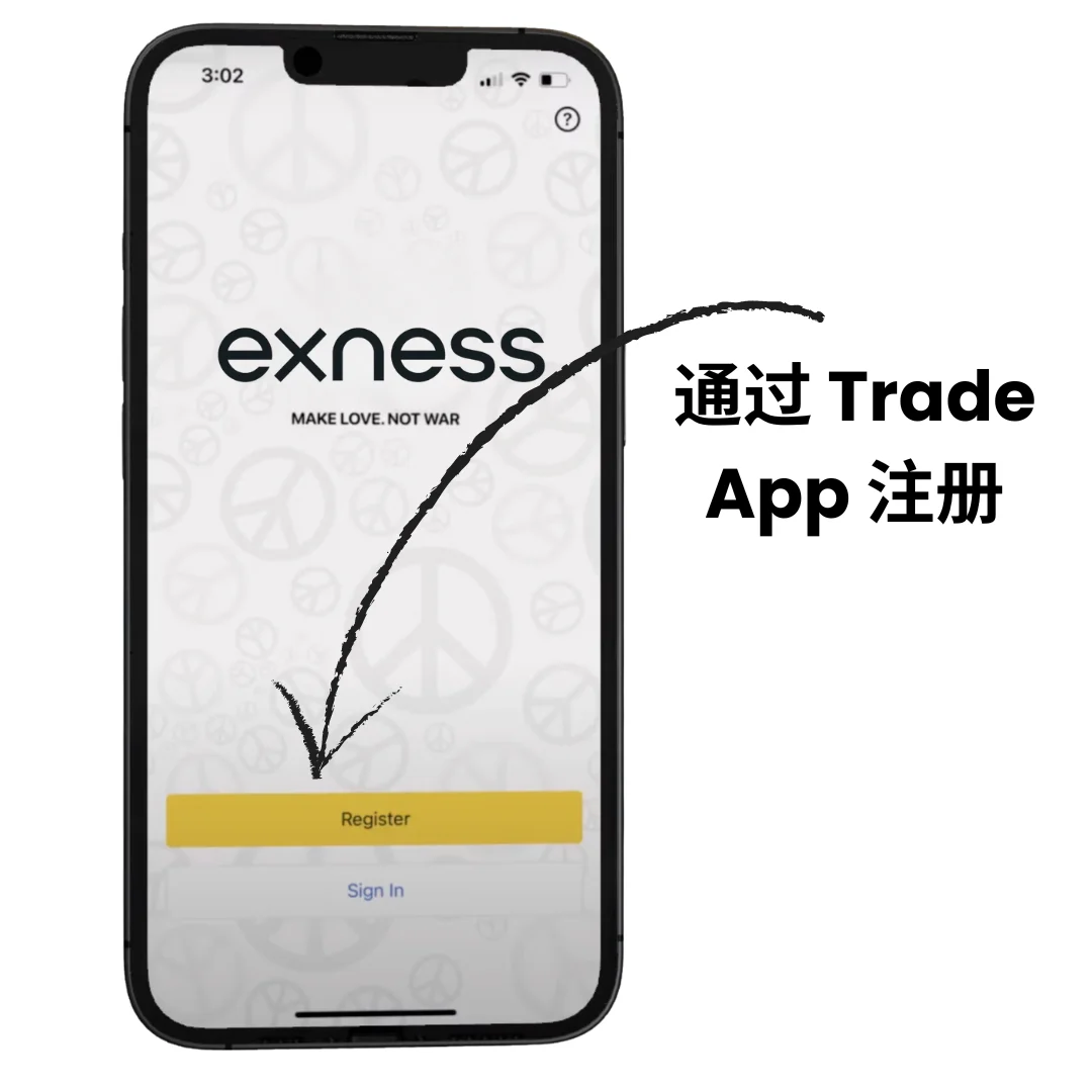 通过 Exness 移动应用程序进行 Exness 注册。