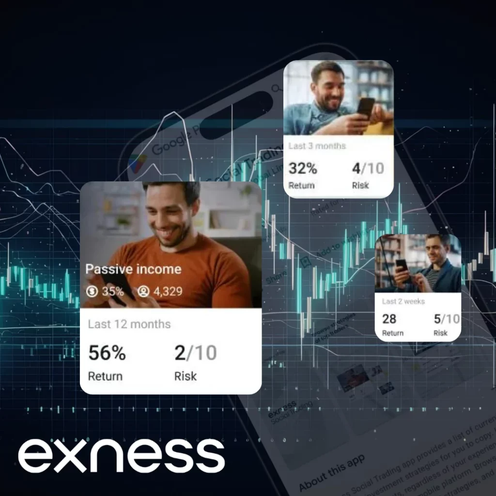 Como funciona o aplicativo Exness Social Trading
