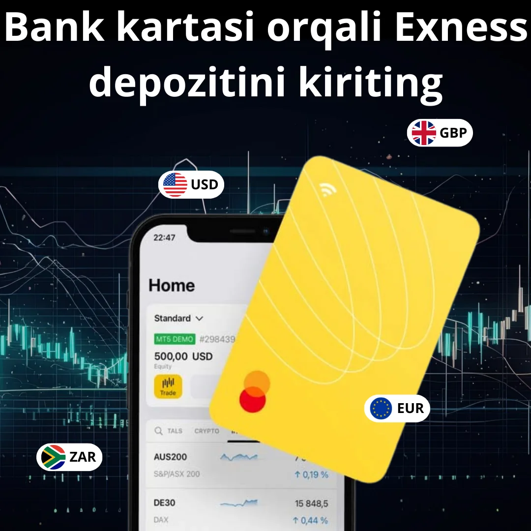 Exness Visa/Mastercard depozit usuli